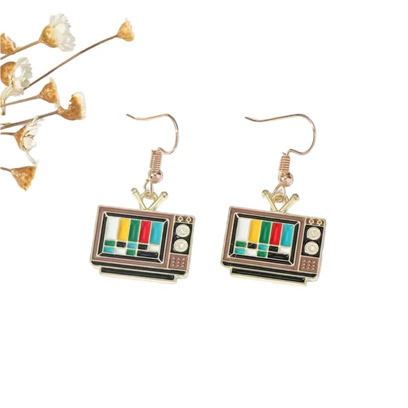 Retro Style Colorful TV Drop Earrings - Picture 3 of 6